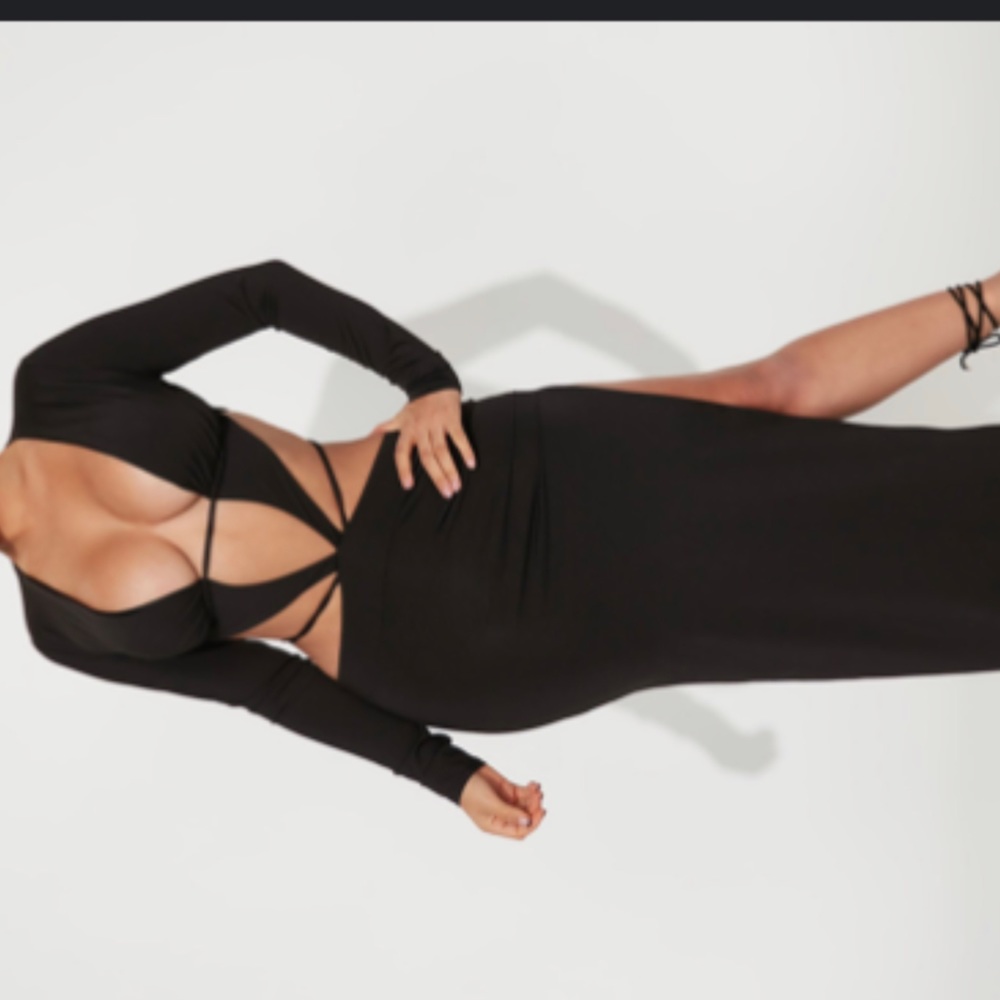 Bad gal long sleeve maxi dress